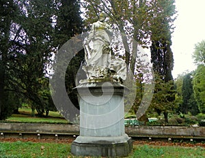 Italy, Rome, monument of Victor Hugo in the park of Villa Borghese