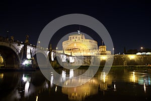 Italy. Rome. Night. Castel Sant Angelo