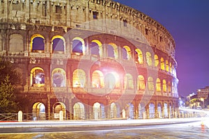 Italy. Rome. The night Collosseo