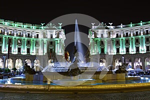 Italy. Rome. Night. The Republic square