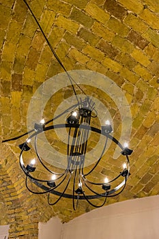 Italy, Rome, Night, Vatican, Chandelier on the ceiling