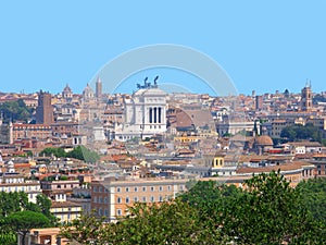 Italy, Rome, panorama of the city from Janiculum Hill