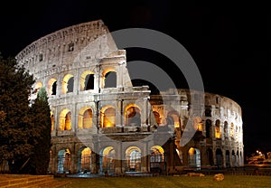 Italy. Rome ( Roma ). Colosseo (Coliseum) at night