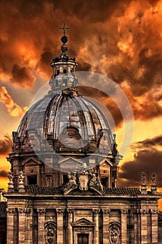 Italy rome romen forum rooftop evening clouds