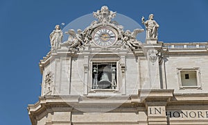Italy. Rome. Sculptures on the building of St Peter's Basilica