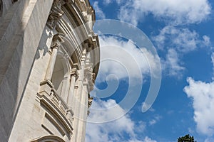 Italy, Rome, Vatican City, a large tall tower with a clock on the side of a building