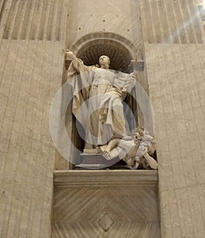 Italy, Rome, Vatican City, St. Peter's Square, Basilica of Saint Peter, statue of Saint Ignatius of Loyola