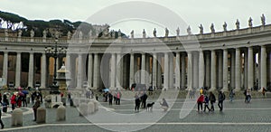 Italy, Rome, Vatican City, St. Peter's Square, general view of the square on the background of the colonnade