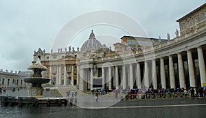 Italy, Rome, Vatican City, St. Peter's Square (Piazza San Pietro), general view of the square and the basilica