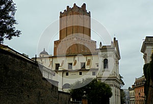 Italy, Rome, 10 Via Panisperna, Tower of the Militia (Torre delle Milizie), view of the medieval tower photo