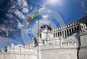 Italy. Rome. Vittoriano- a monument in honor of the first king of incorporated Italy Victor Emmanuil II