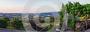 Italy rural Landscape from San Venanzo comune in the Province of Terni Umbria region rolling hills. Evening sunset 2023