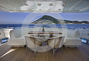 Italy, S.Felice Circeo (Rome), luxury yacht