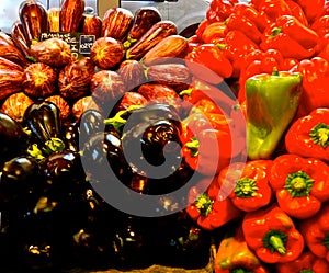 Italy`s Market Vibrant Colored Produce