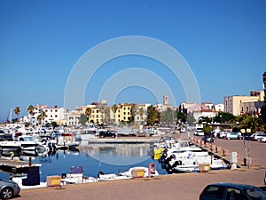 Italy, Sardinia, Portoscuso, view of the marine port