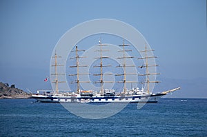 Italy, Sicily. View of beautiful ship