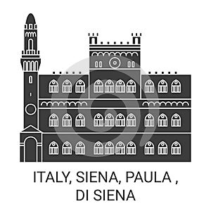 Italy, Siena, Paula , Di Siena travel landmark vector illustration