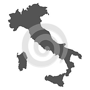 Italy silhouette map vector illustration isolated on white