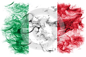 Italy smoke flag on a white background