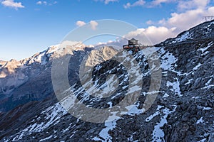 Italy, Stelvio National Park. Famous road to Stelvio Pass in Ortler Alps