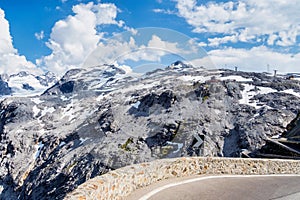 Italy, Stelvio National Park. Famous road to Stelvio Pass in Ortler Alps