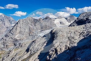 Italy, Stelvio National Park. Famous road to Stelvio Pass in Ortler Alps