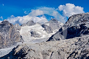 Italy, Stelvio National Park. Famous road to Stelvio Pass in Ortler Alps