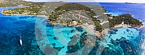 Sardegna island, best beaches of Costa Smeralda. aerial shot photo