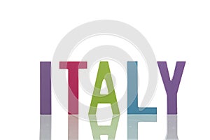 Italy text in colorful letters