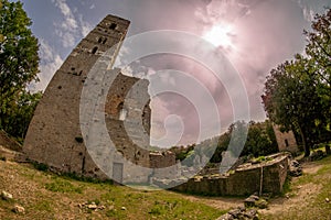 Italy Toscana Grosseto trekking at the Maremma Magliano Natural Park in Tuscany, Abbey of San Rabano photo