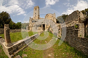 Italy Toscana Grosseto trekking at the Maremma Magliano Natural Park in Tuscany, Abbey of San Rabano photo