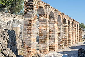 Italy travel destination. Grottoes of Catullus - Grotte di Catullo - antique Roman villa in Sirmione