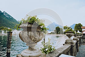 Italy. Trentino Riva del Garda. mountains beauty and vacation, summer day, travel. Water and lake beauty of nature, relaxion wibe