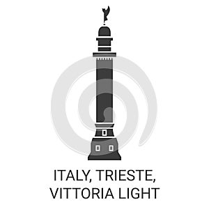 Italy, Trieste, Vittoria Light travel landmark vector illustration