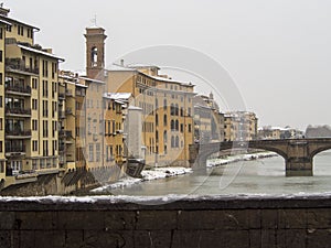 Italy, Tuscany, Florence under snow.