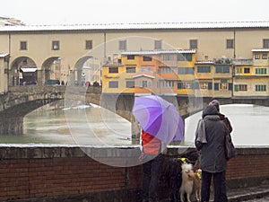 Italy, Tuscany, Florence under snow.