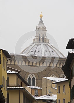 Italy, Tuscany, Florence under snow.