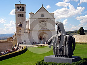 Italy, Umbria, , August 28 2008, visit to the city of Assisi, view of the Basilica of San Francesco