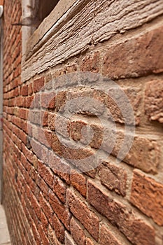 Italy, Venice, ancient brick wall
