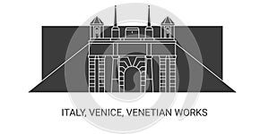 Italy, Venice, Venetian Works travel landmark vector illustration