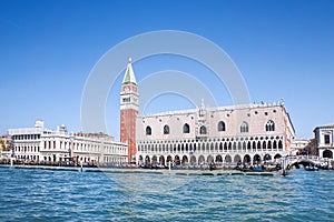 Italy, Venice. View of the Doge`s Palace and the Piazza San Marco in Venice