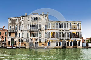 Italy, Venice. View of Palazzo Barbarigo 15th century, building on the right