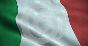 Italy waving Flag seamless loop animation