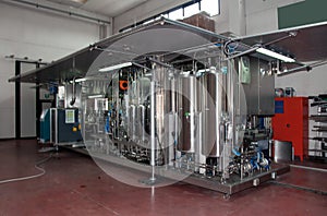 Italy wine: automatic bottling line photo