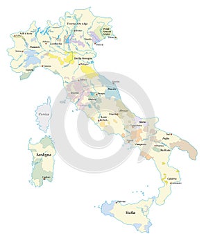 Italy wine regions map photo