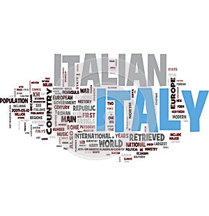 Italy word collage