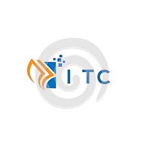 ITC credit repair accounting logo design on white background. ITC creative initials Growth graph letter logo concept. ITC business