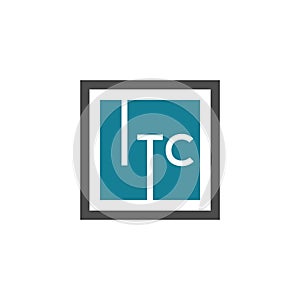 ITC letter logo design on WHITE background. ITC creative initials letter logo concept. ITC letter design