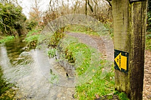 Itchen Way footpath arrow, Itchen Stoke, Hampshire