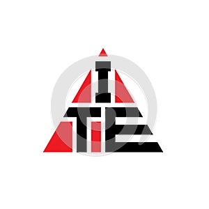 ITE triangle letter logo design with triangle shape. ITE triangle logo design monogram. ITE triangle vector logo template with red photo